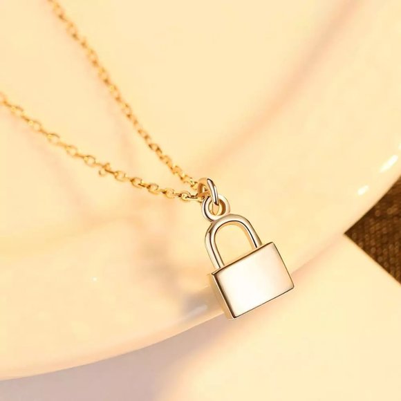 Jewelry - 18K Gold Plated Padlock Necklace